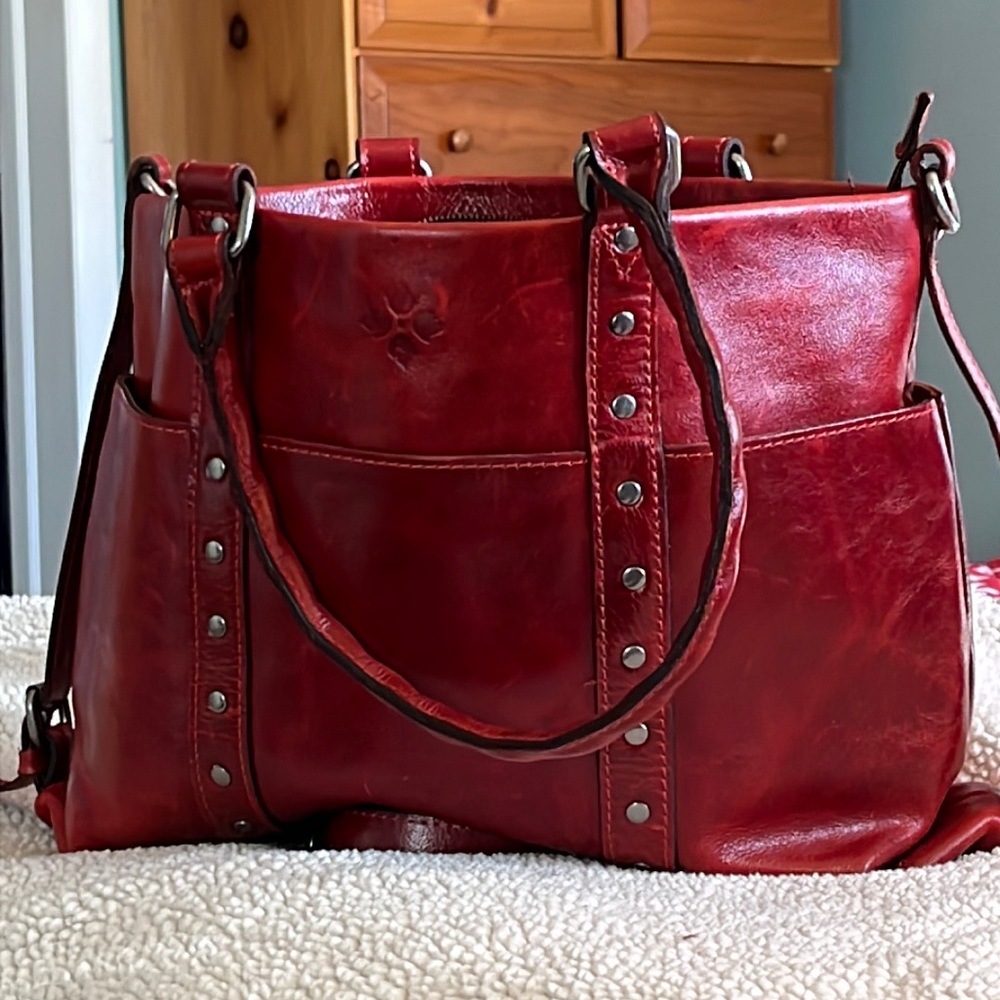 Red Leather Patricia Nash Carducci Tote